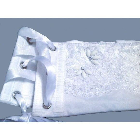 Bridal white VS beaded satin waist cincher xs/sm - Picture 3 of 7